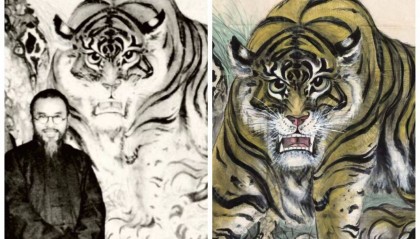 虎王张善孖“虎踞龙蟠”当年芝加哥洪门一万国币购藏