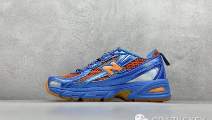新百伦 Aminé x New Balance 740V2 Benson Tech 蓝橙轻便复古运动跑步鞋
