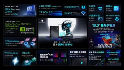雷神ZERO 18 Pro正式发布，定位旗舰AI游戏本