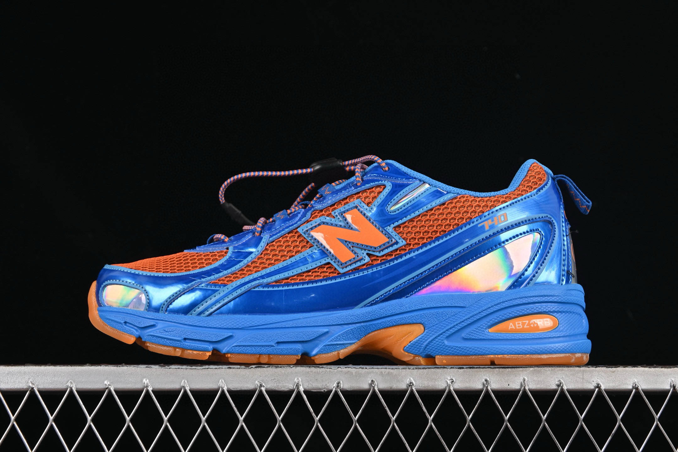 新百伦 Aminé x New Balance 740V2 Benson Tech 蓝橙轻便复古运动跑步鞋