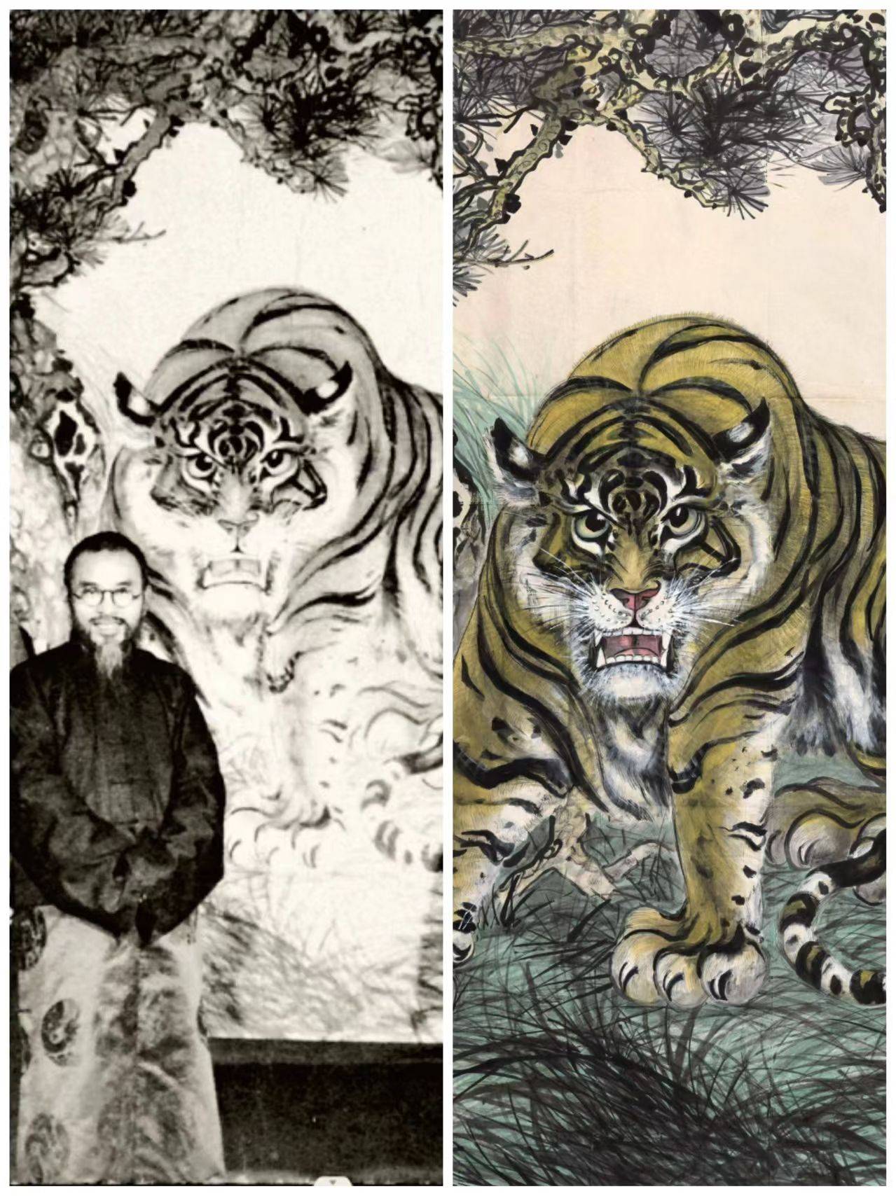 虎王张善孖“虎踞龙蟠”当年芝加哥洪门一万国币购藏